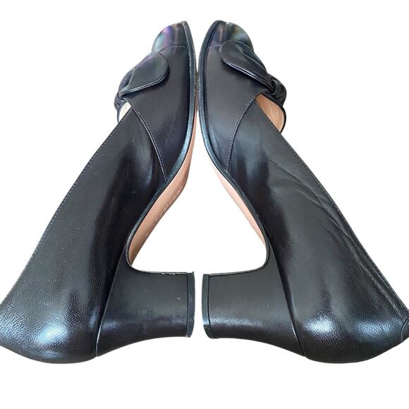 Hobbs Black Leather Bow Heel pump EU 39 US size 8 - Picture 6 of 8